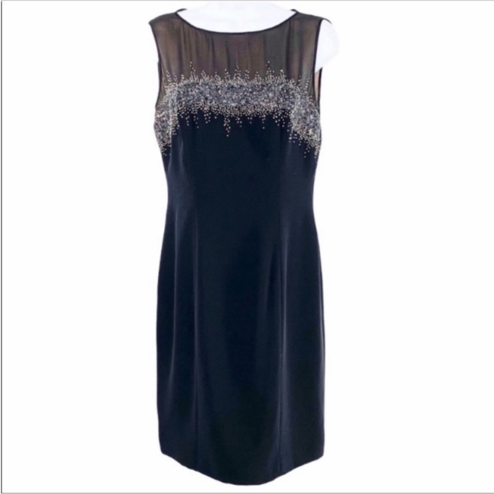 BLACKTIE OLEG CASSINI by NEIMAN MARCUS  beaded sleeveless formal dress 6